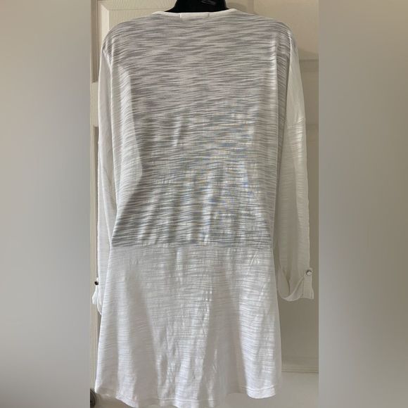 WHBM Long Sleeve Crossover White Coverup Size Large - Picture 5 of 13